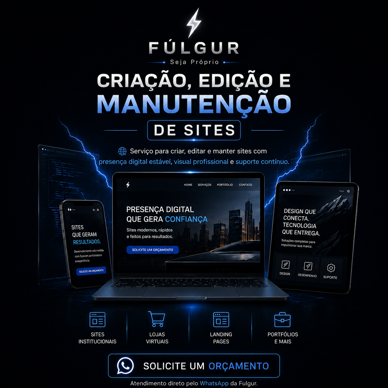 Criação, edição e manutenção de sites